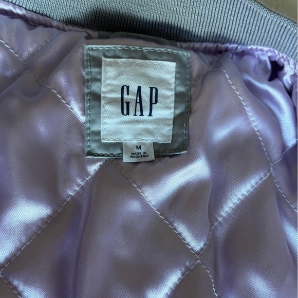 GAP Silver Grey Bomber Jacket  Size M - Picture 11 of 13